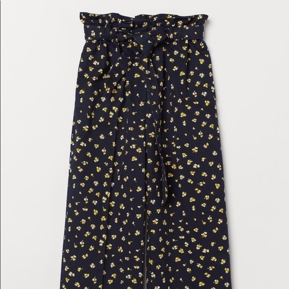 H&M Dark blue and yellow Floral Pants - Picture 1 of 3